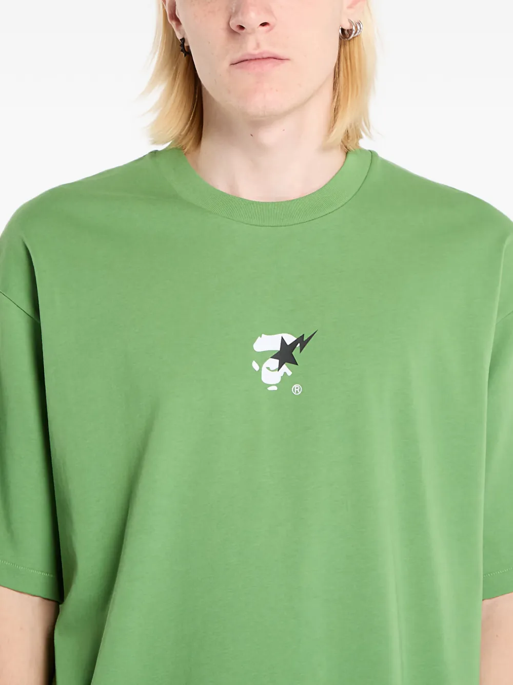 A BATHING APE Ruimvallend T-shirt met print Groen