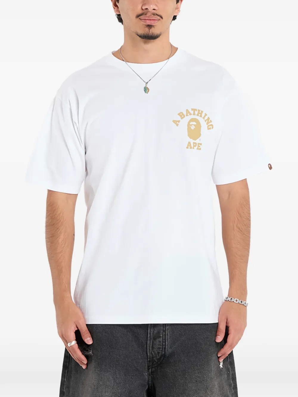 A BATHING APE® Camo College T-shirt - Bianco