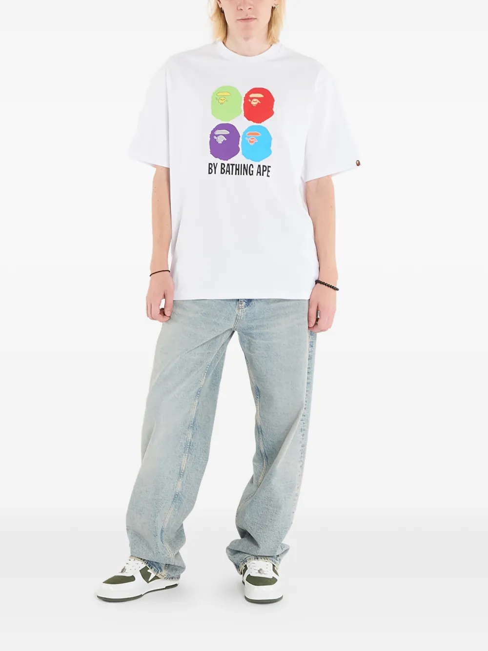 A BATHING APE Multi Ape Head T-shirt - Wit