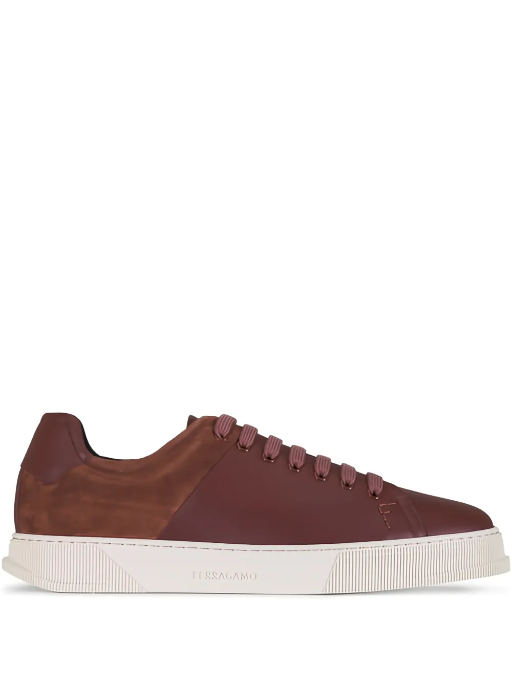 Ferragamo Clayton suede panelled sneakers - Brown