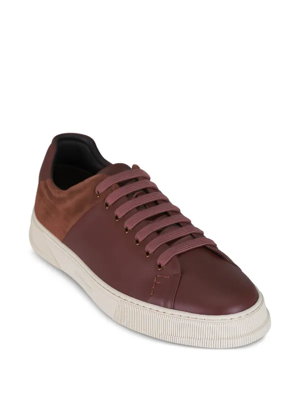 Ferragamo Clayton スエードパネル スニーカー | ブラウン | FARFETCH JP
