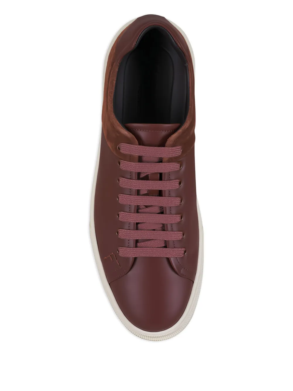 Ferragamo Clayton sneakers met suède vlakken Bruin