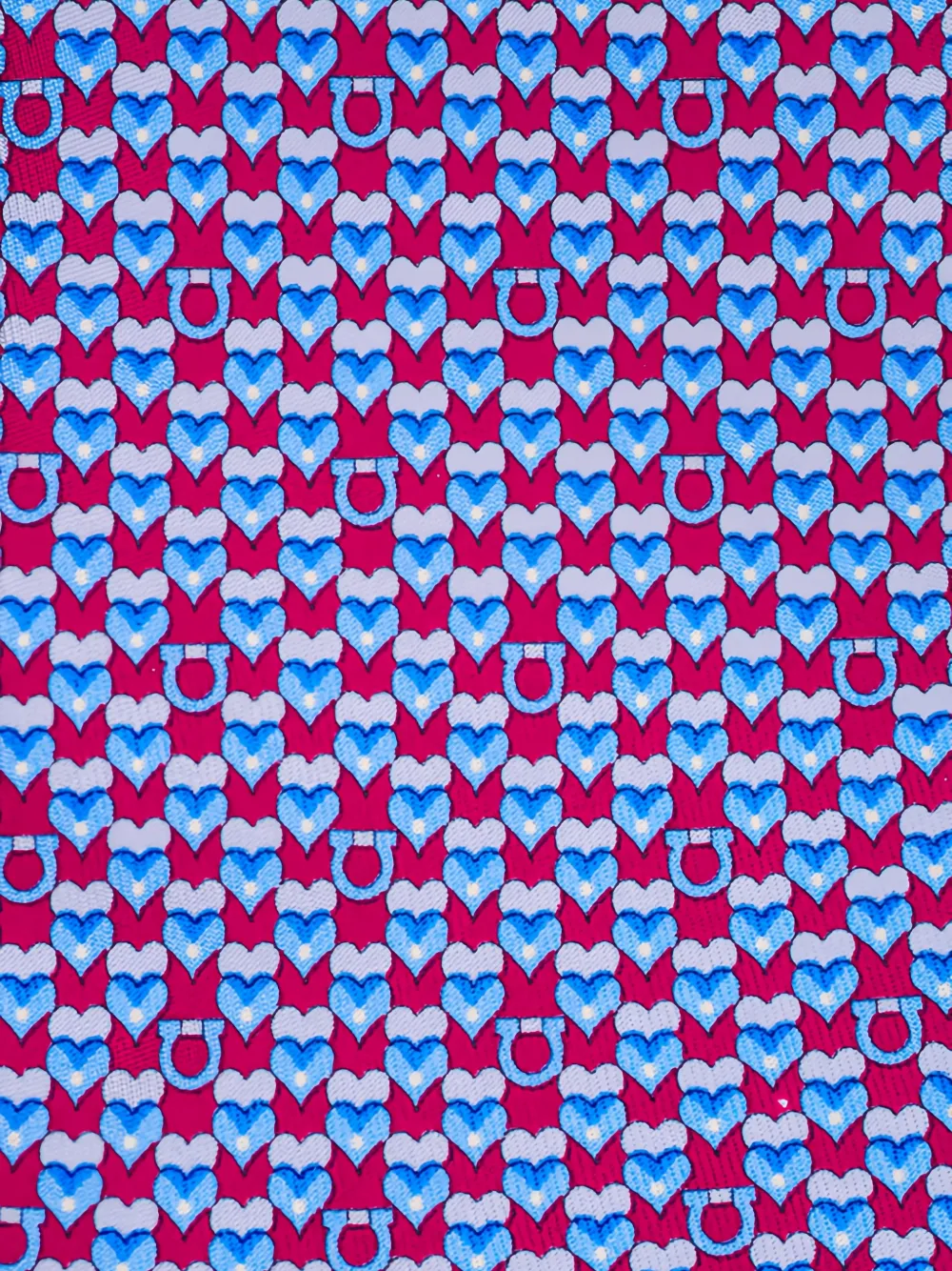 Ferragamo heart-print tie - Rood
