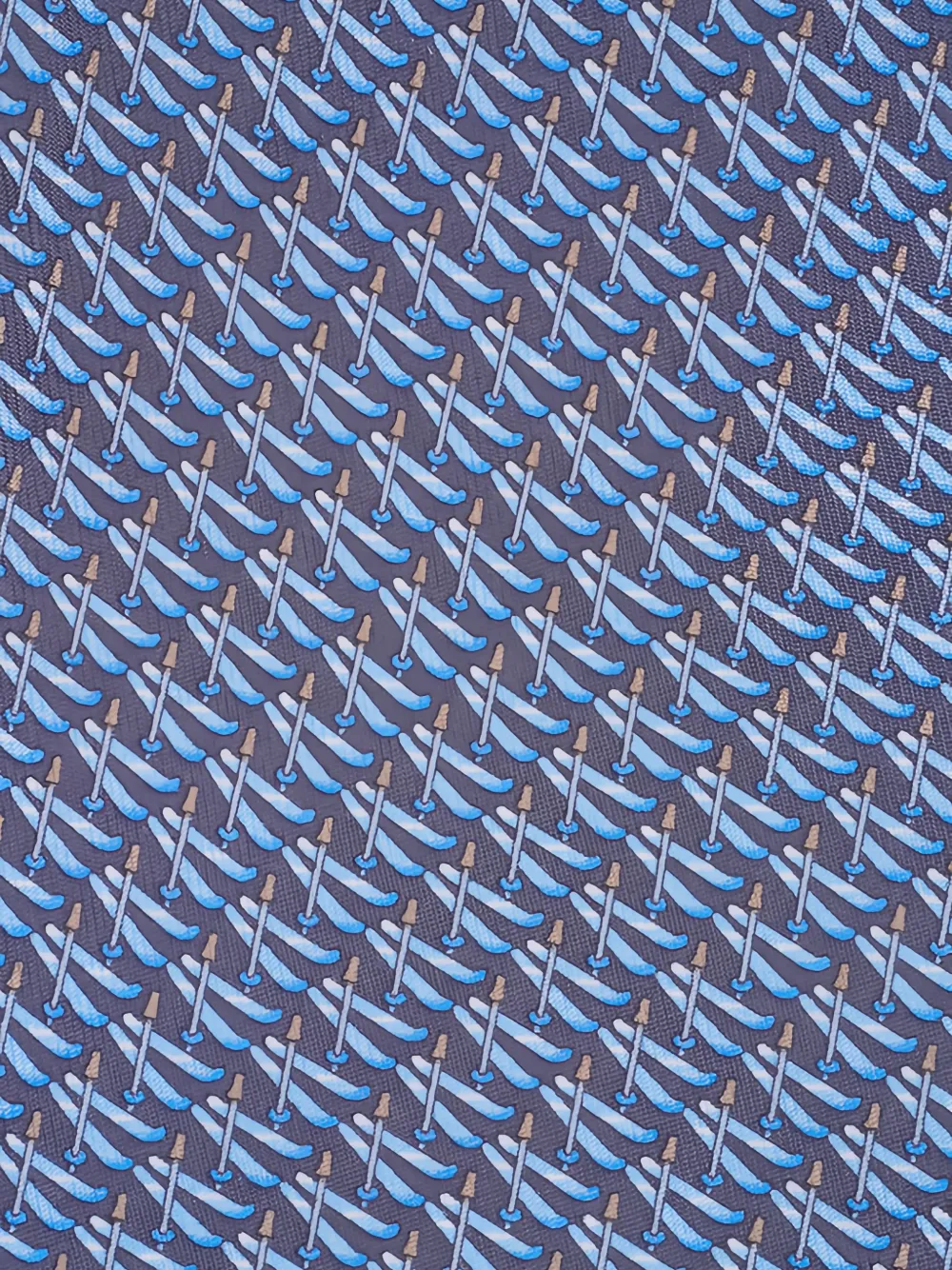 Ferragamo ski-print tie - Blauw