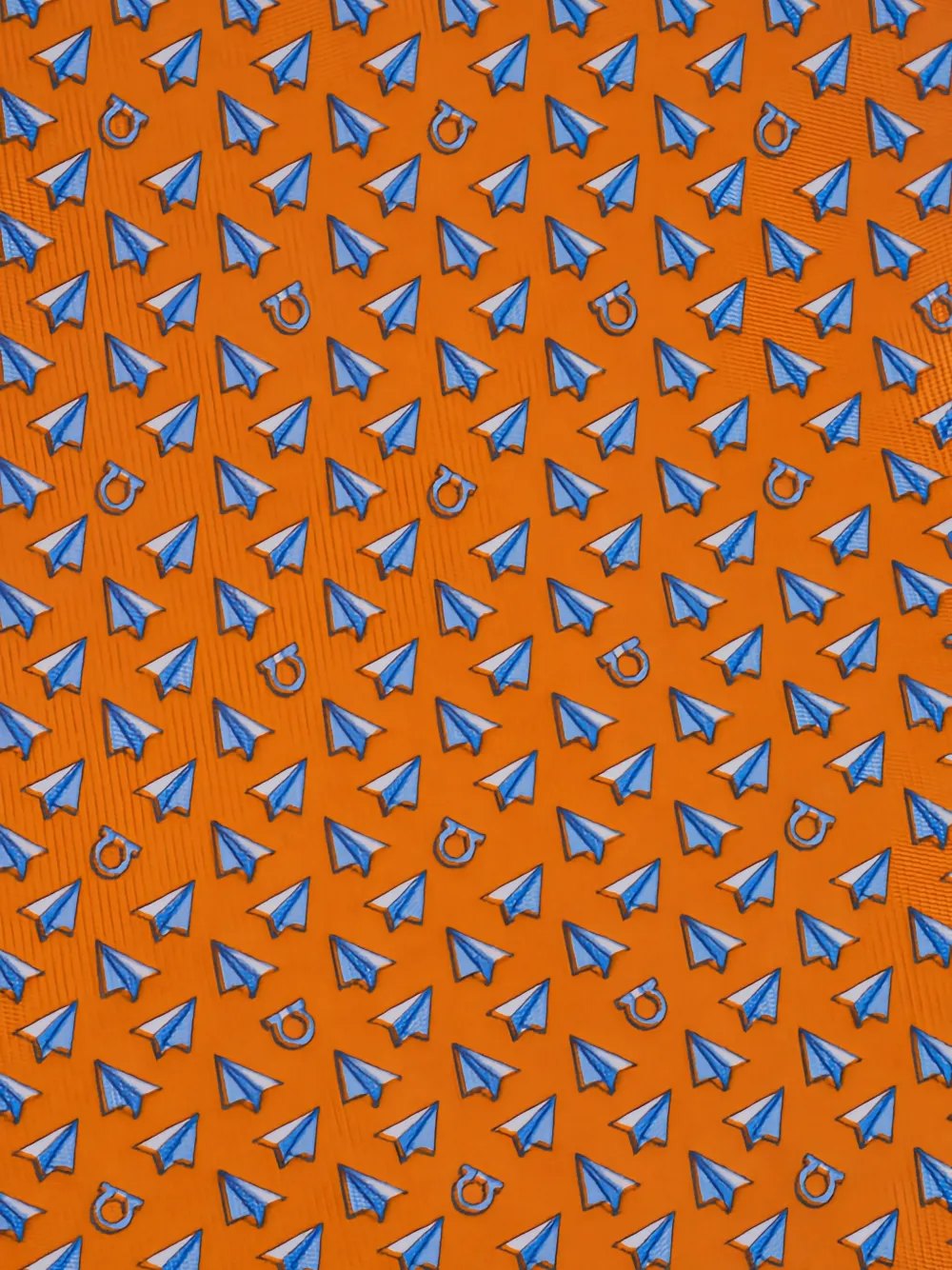 Ferragamo paper-plane-print tie - Oranje