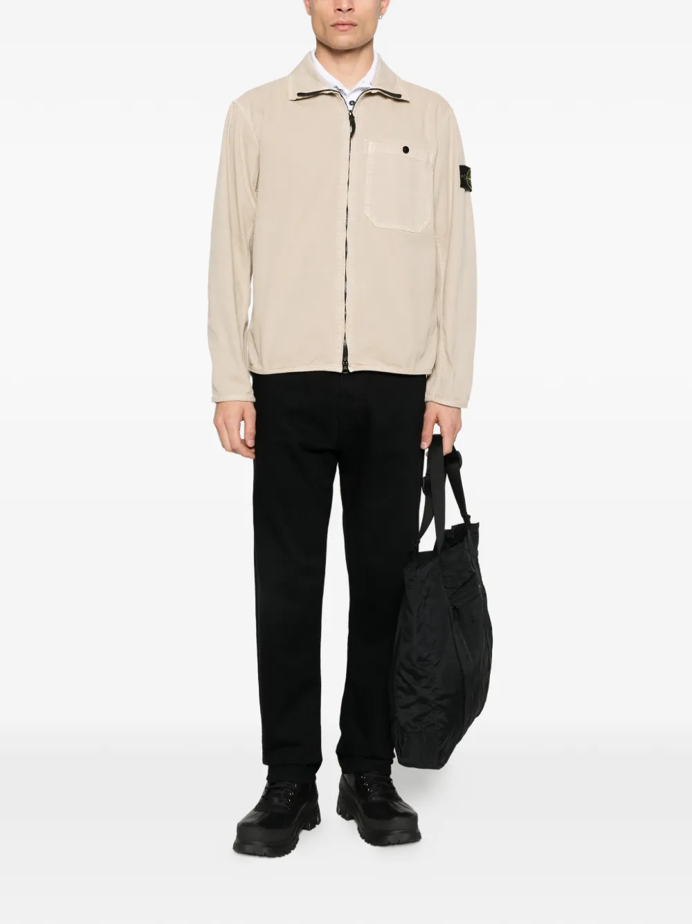 Stone Island sobrecamisa con cierre y bolsillo de parche | Sobrecamisas | Image 2