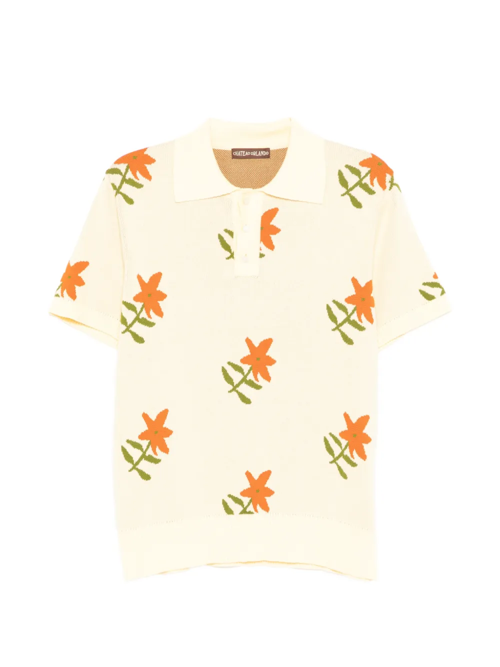 CHATEAU ORLANDO floral short-sleeve polo shirt - Gelb