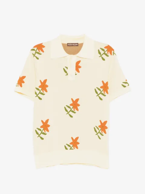 CHATEAU ORLANDO playera tipo polo floral de manga corta