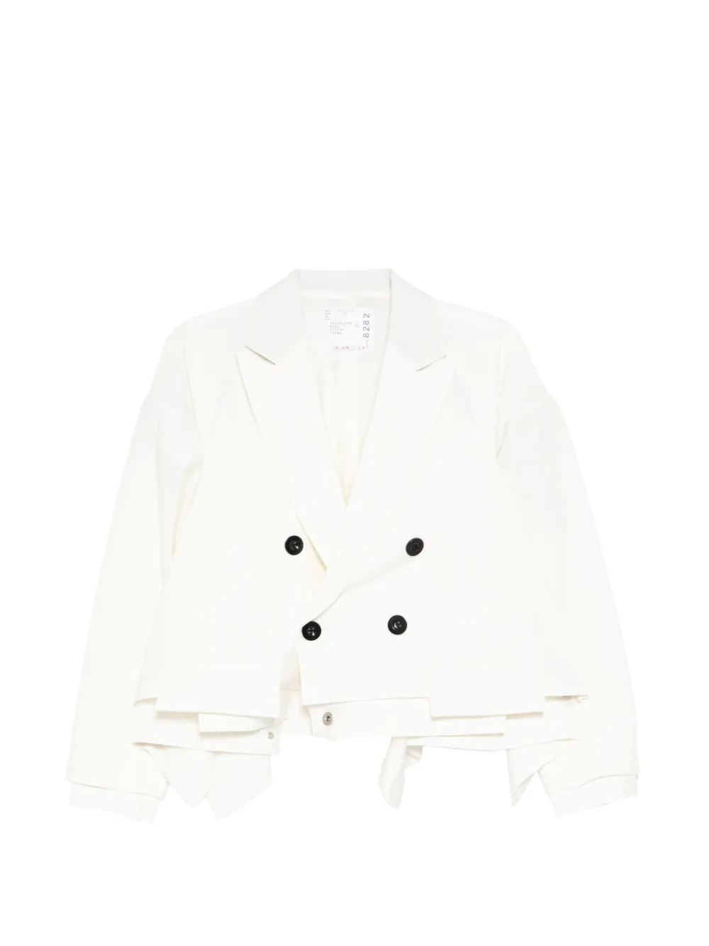 sacai panelled blazer - Bianco