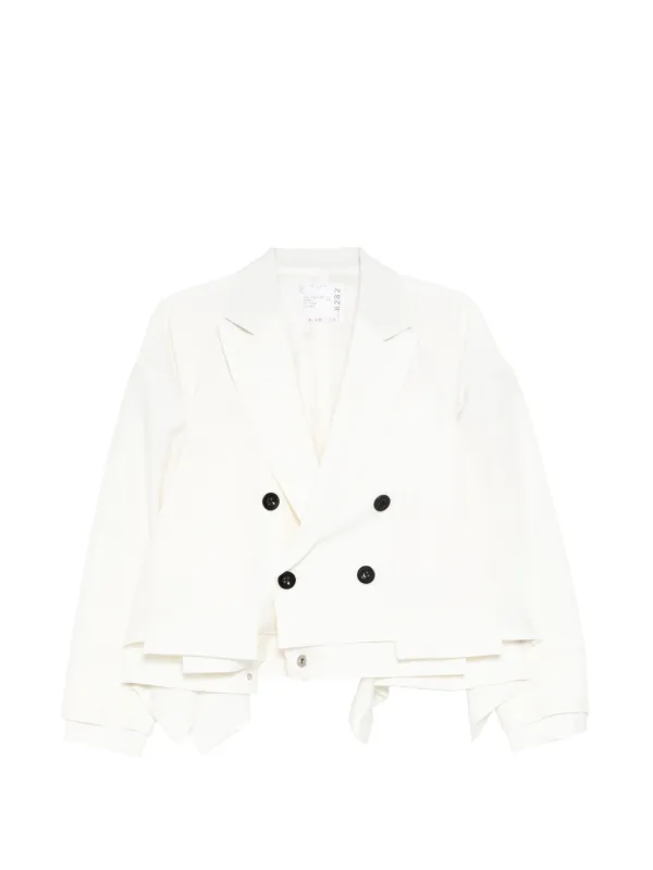 Sacai Panelled Blazer in White