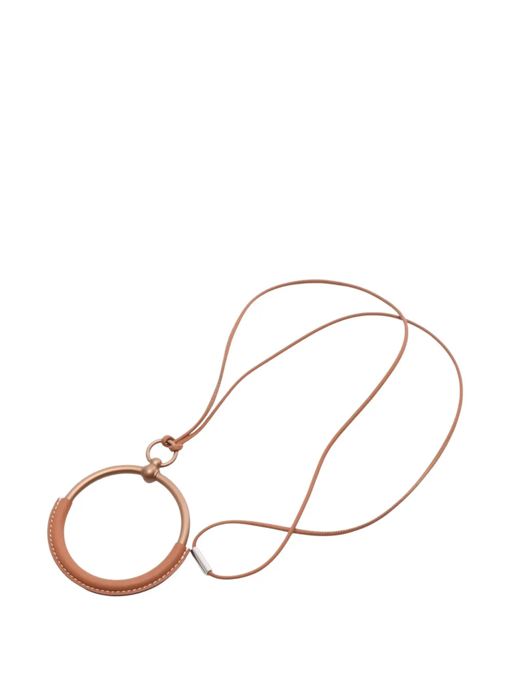 Hermès Pre-Owned 2020-2025 Swift and Stainless Steel Loop Grand Pendant Necklace costume necklace - Marrone