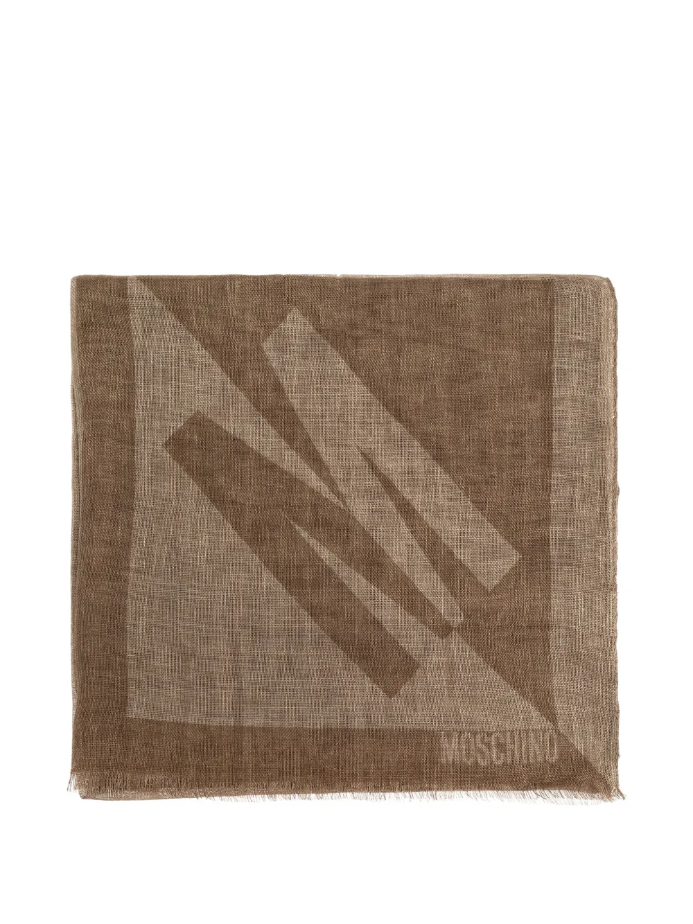Moschino logo-detail scarf - Braun