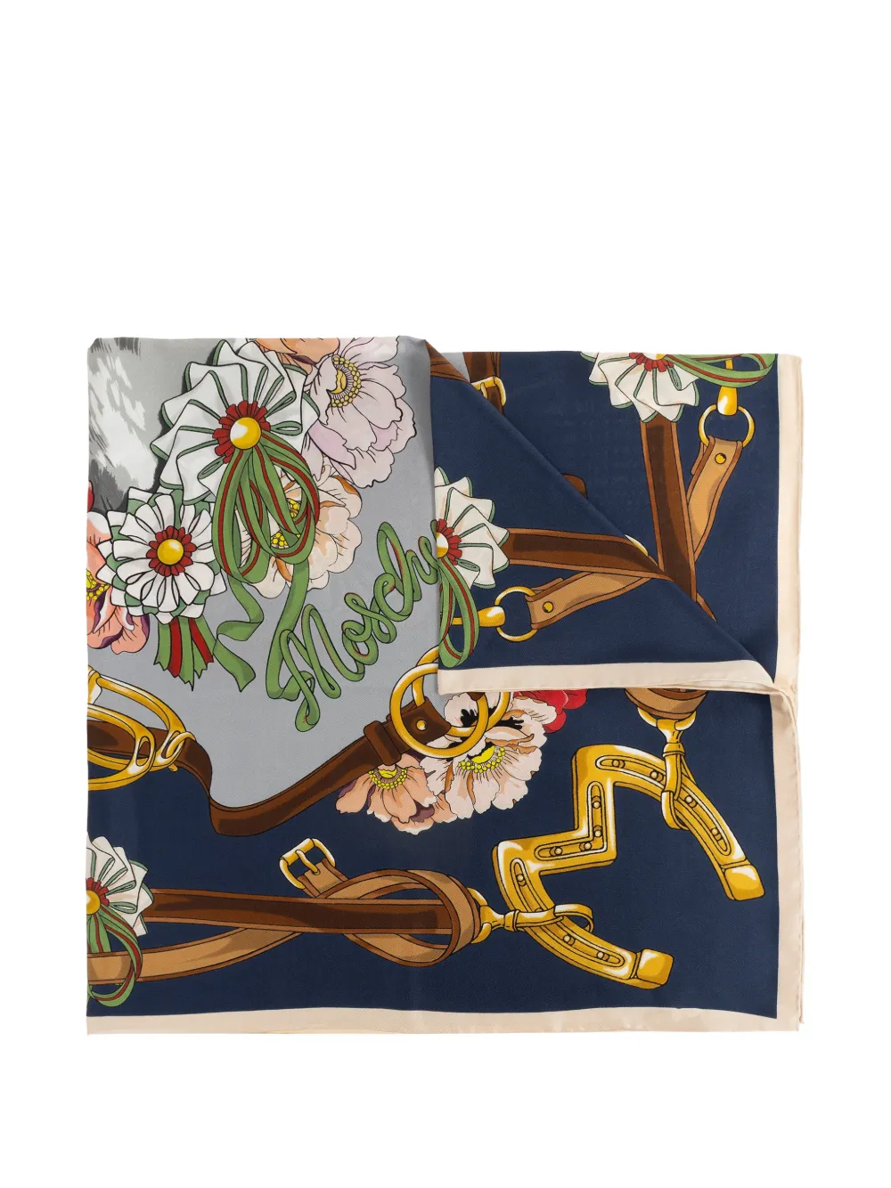 Moschino logo-detail scarf - Blu