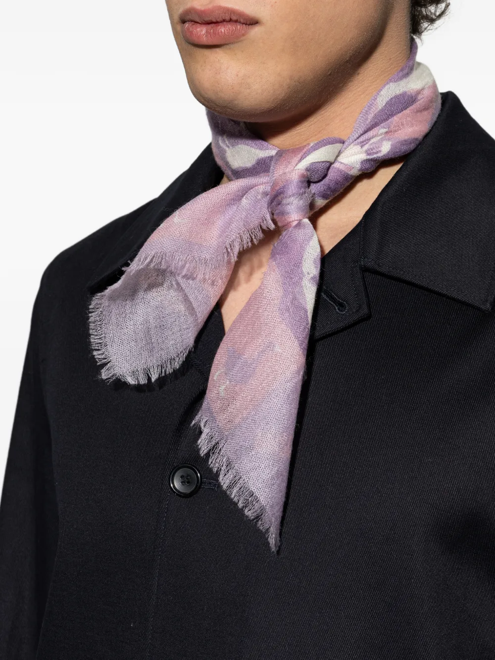 Moschino Sjaal met dierenprint en franje Paars