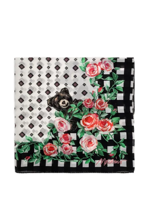 Moschino floral-print silk scarf