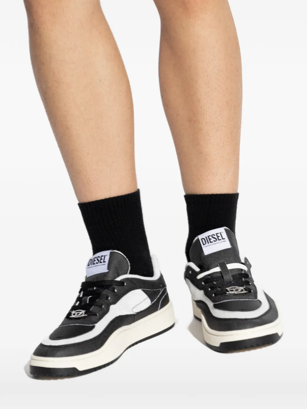 Diesel Oval skate sneakers Zwart