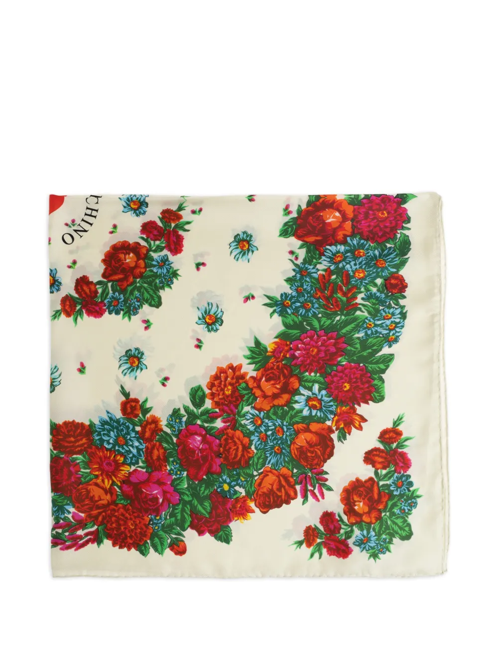 Moschino floral-print silk scarf - Toni neutri