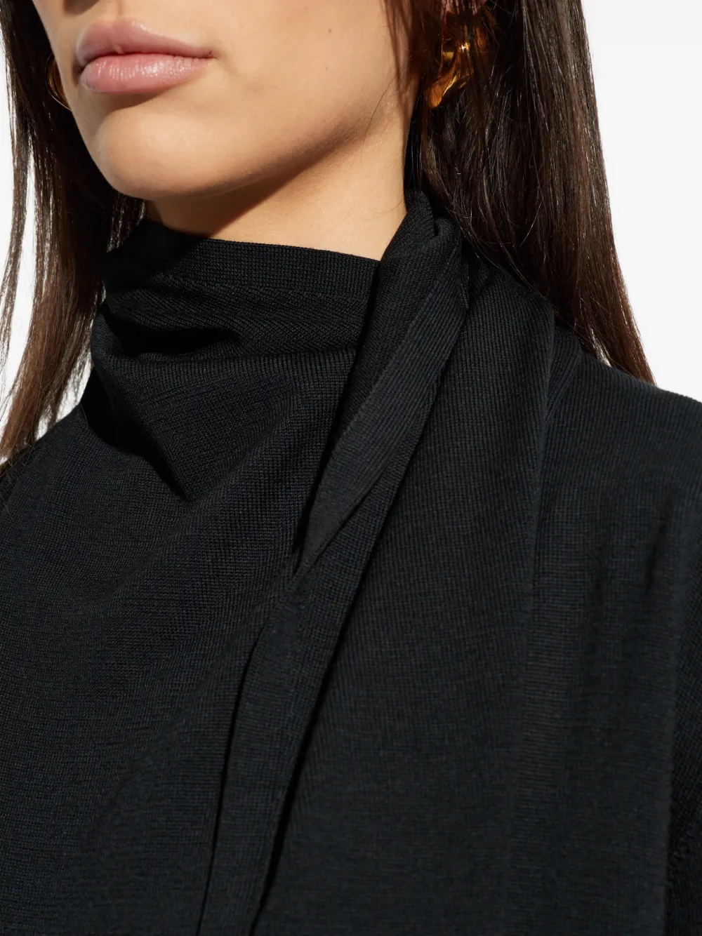 Jil Sander Gedrapeerde coltrui Zwart