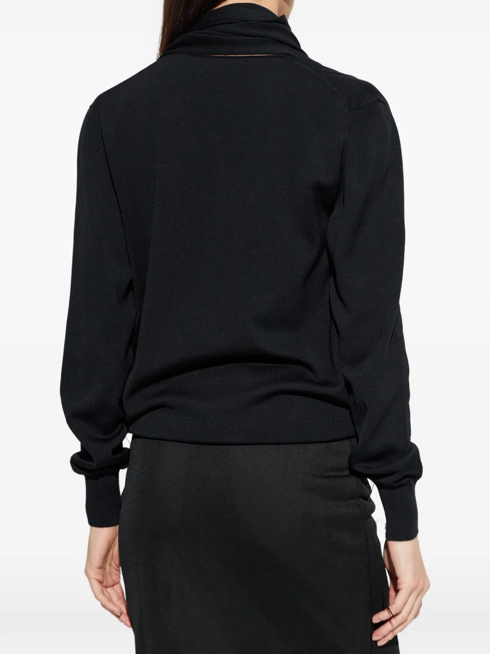 Jil Sander Gedrapeerde coltrui Zwart