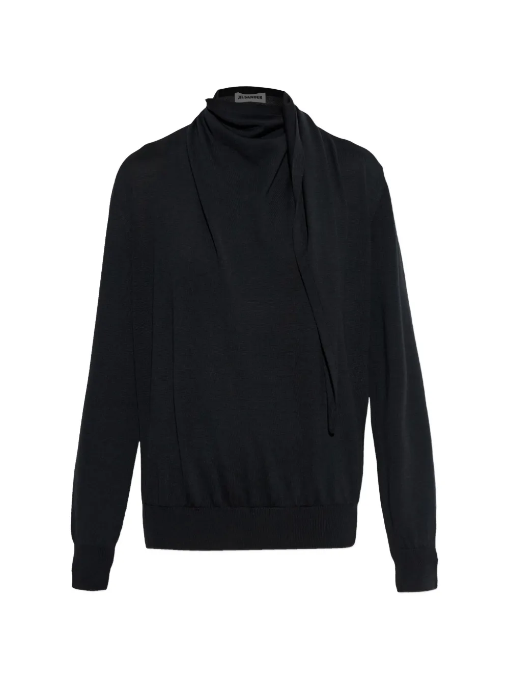 Jil Sander roll-neck draped sweater - Nero