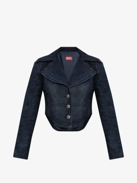Diesel cropped jacket in Prince of Wales denim