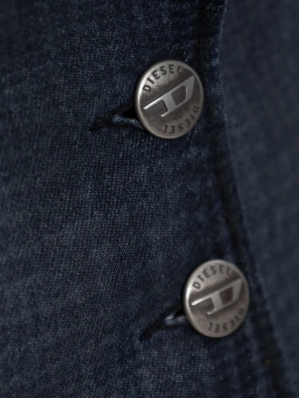 Diesel Cropped denim jack Blauw