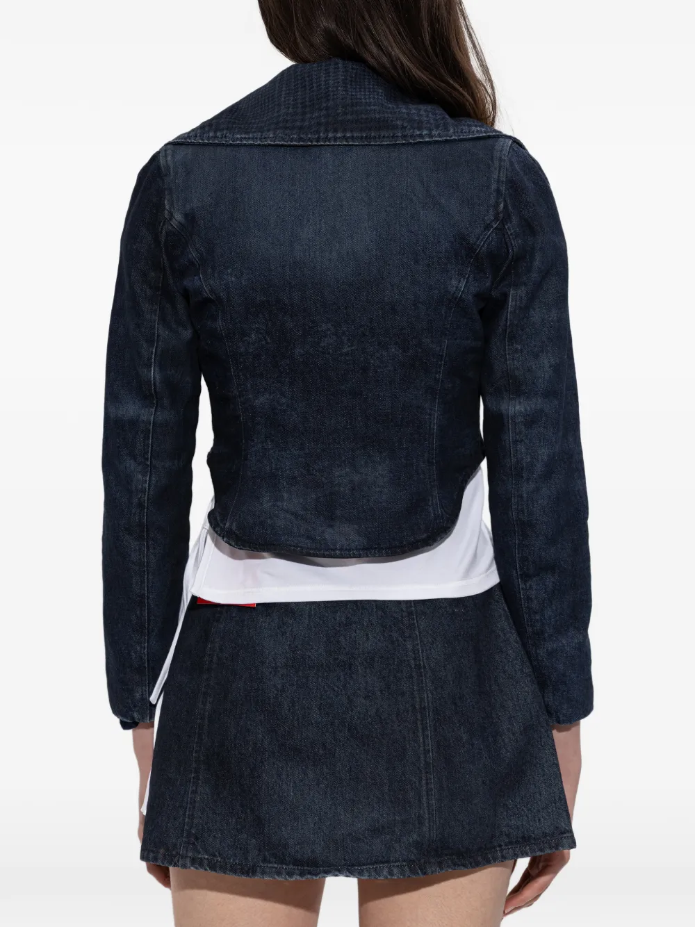 Diesel Cropped denim jack Blauw