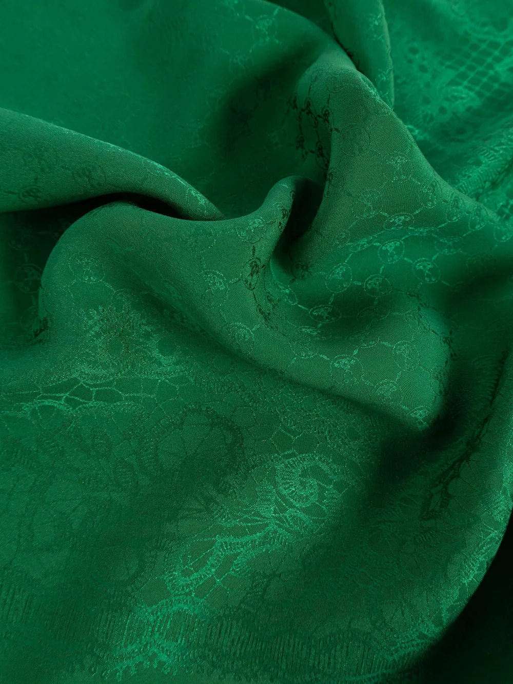  Moschino Lace Silk Scarf - Green 