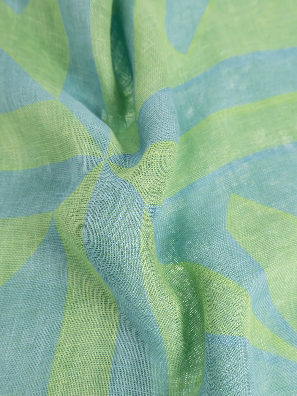 Moschino Linnen sjaal met geometrische print Blauw