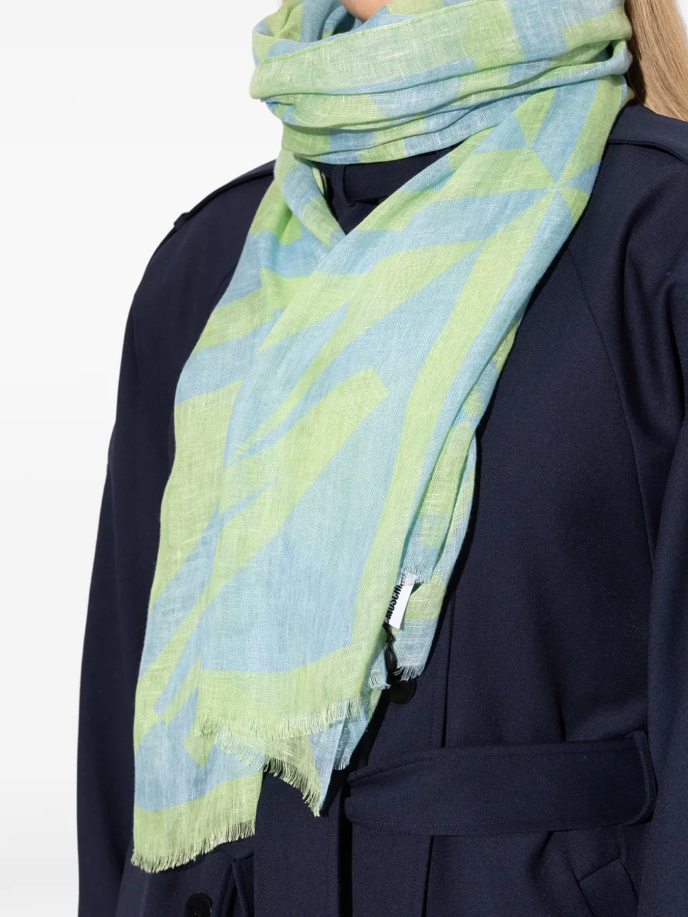Moschino Linnen sjaal met geometrische print Blauw