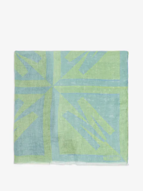 Moschino geometric-print linen scarf
