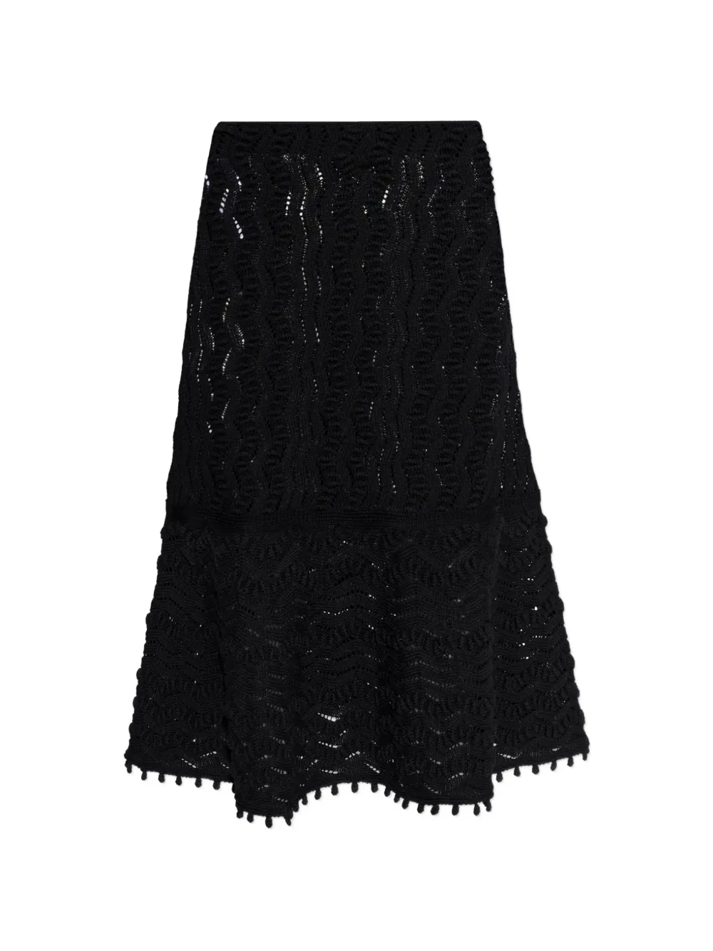 Jil Sander crochet midi skirt - Nero