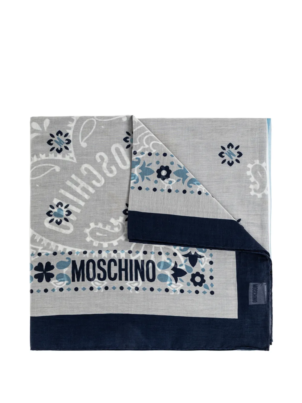 Moschino paisley-pattern scarf - Grigio
