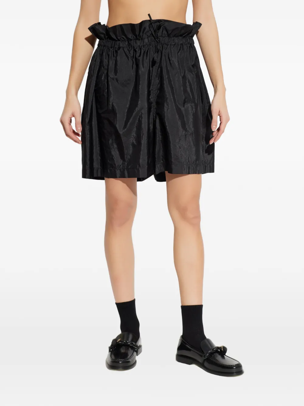  Jil Sander Ruffled Shorts - Black 