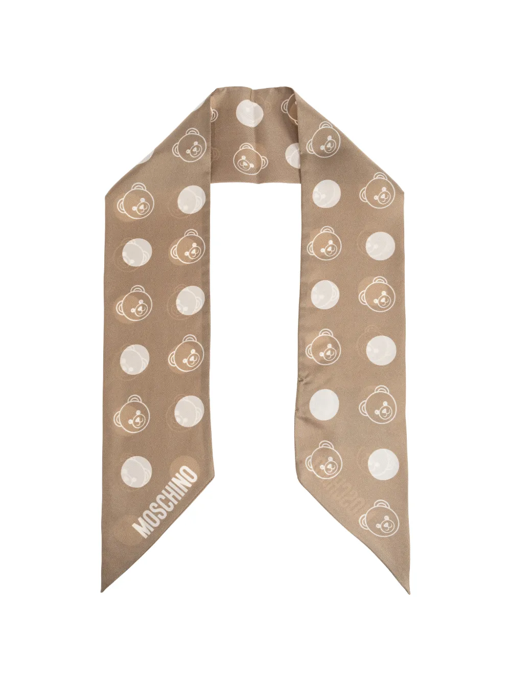 Moschino teddy bear silk scarf - Toni neutri