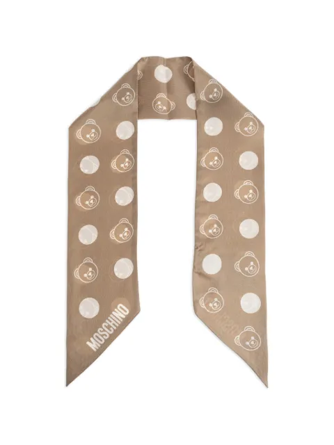 Moschino teddy bear silk scarf