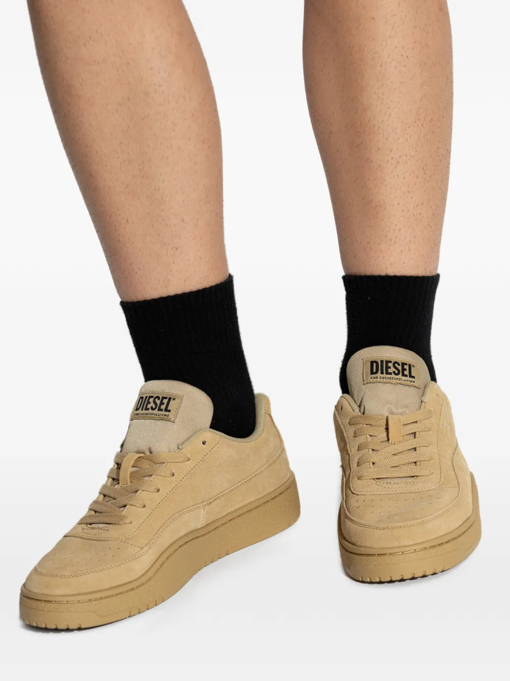 Diesel Sneakers met logopatch Beige