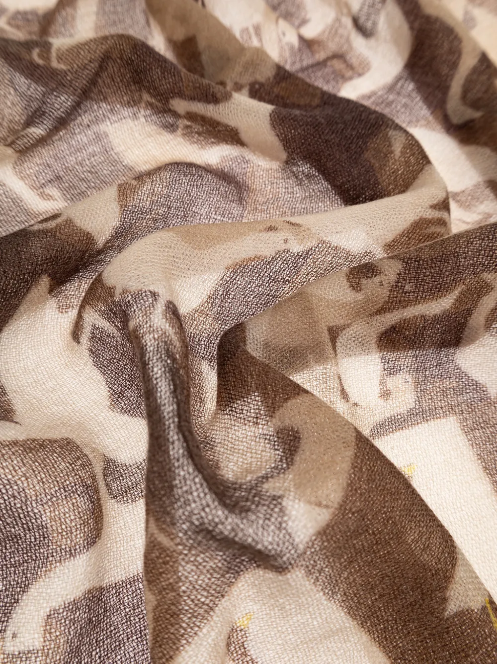 goose-print fringed scarf
