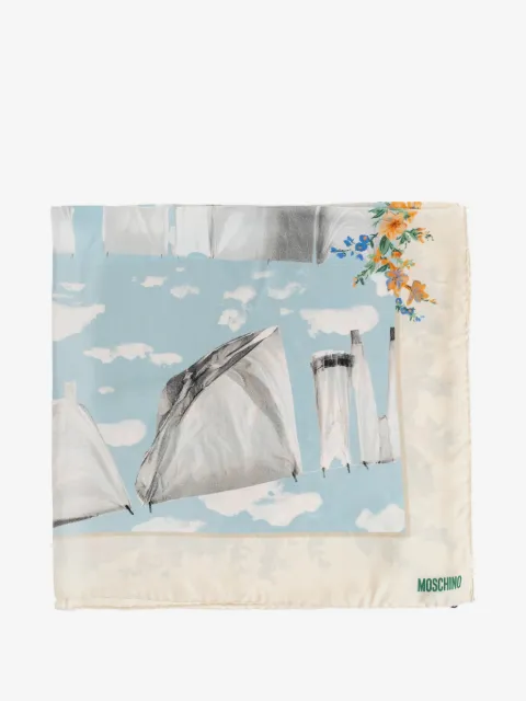 Moschino floral-print silk scarf