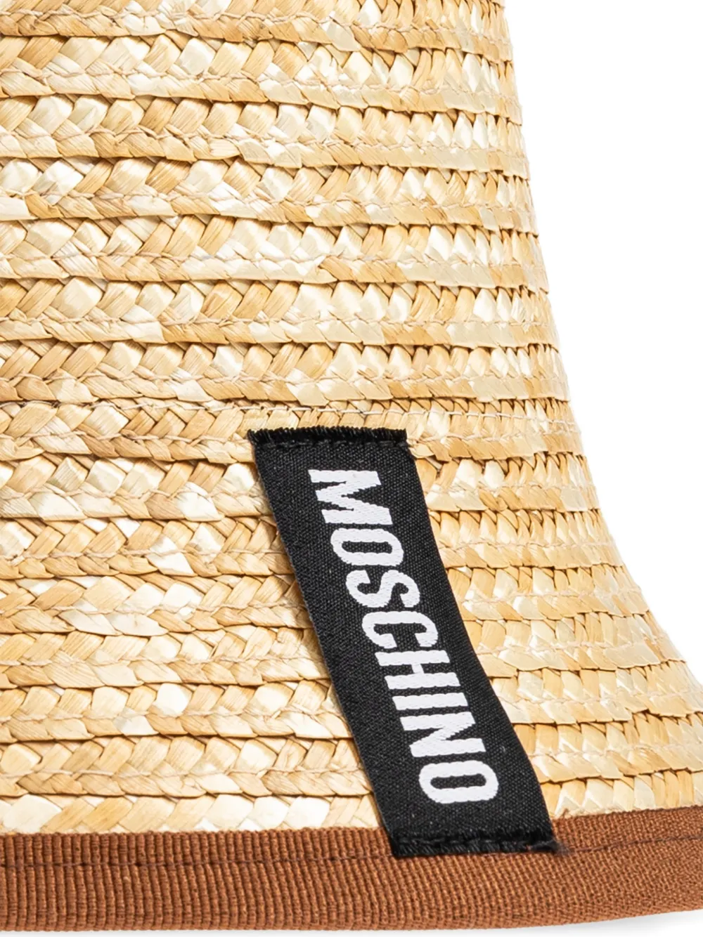  Moschino Straw Trim Hat - Neutrals 