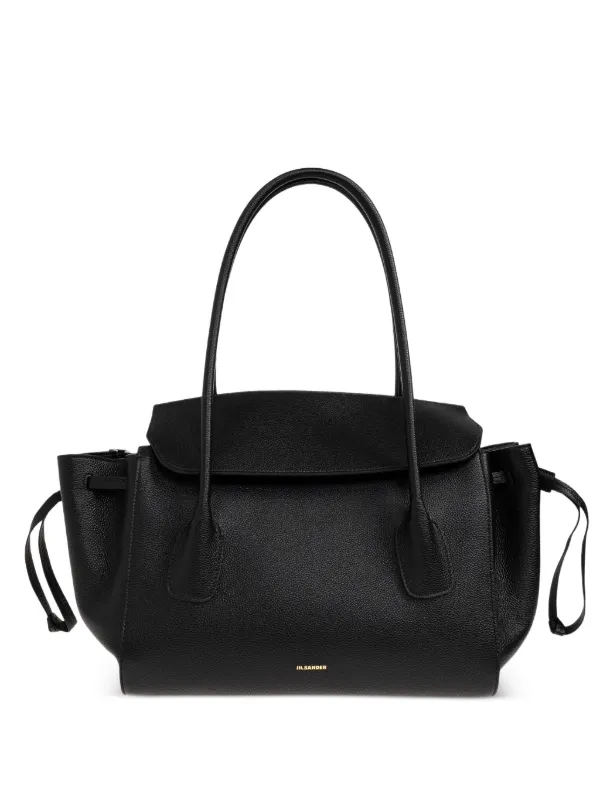 JIL SANDER ブラックレザートートバッグ Jil Sander レザー トートバッグ | ブラック | FARFETCH JP