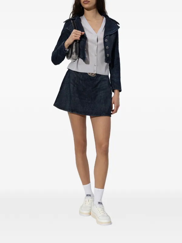 Diesel Wool Cardigan With cut-out Logo | Grey | FARFETCH CA