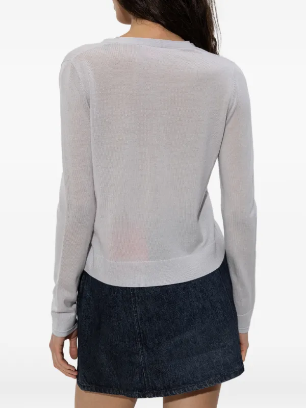 Diesel Wool Cardigan With cut-out Logo | Grey | FARFETCH