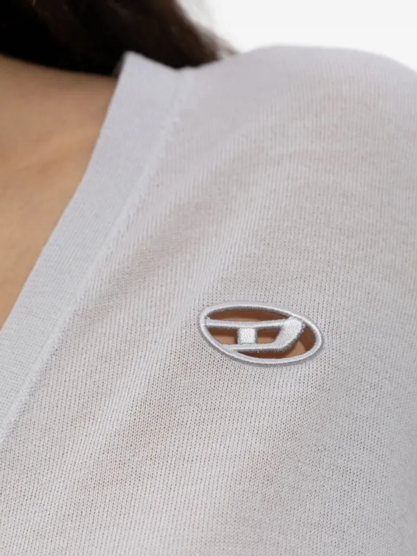 Diesel Wool Cardigan With cut-out Logo | Grey | FARFETCH