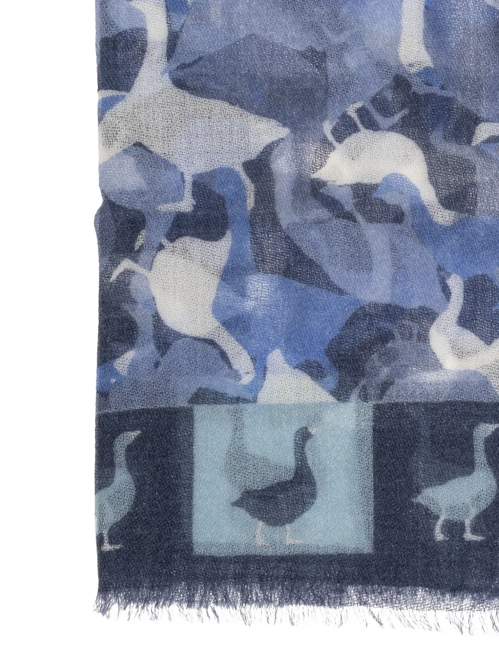 Moschino duck-print frayed-trim cashmere scarf | Hombre | Image 2