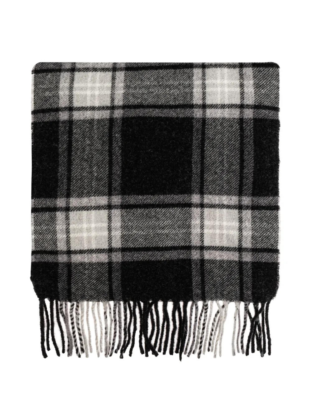 Diesel tartan fringed scarf - Nero
