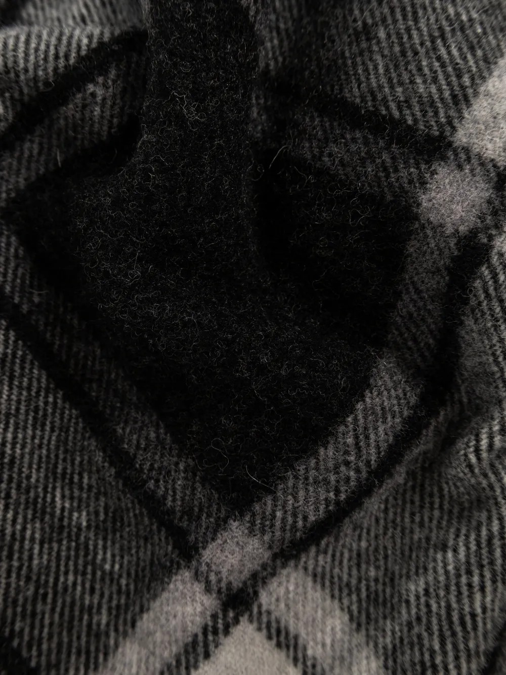 Diesel tartan fringed scarf - Zwart