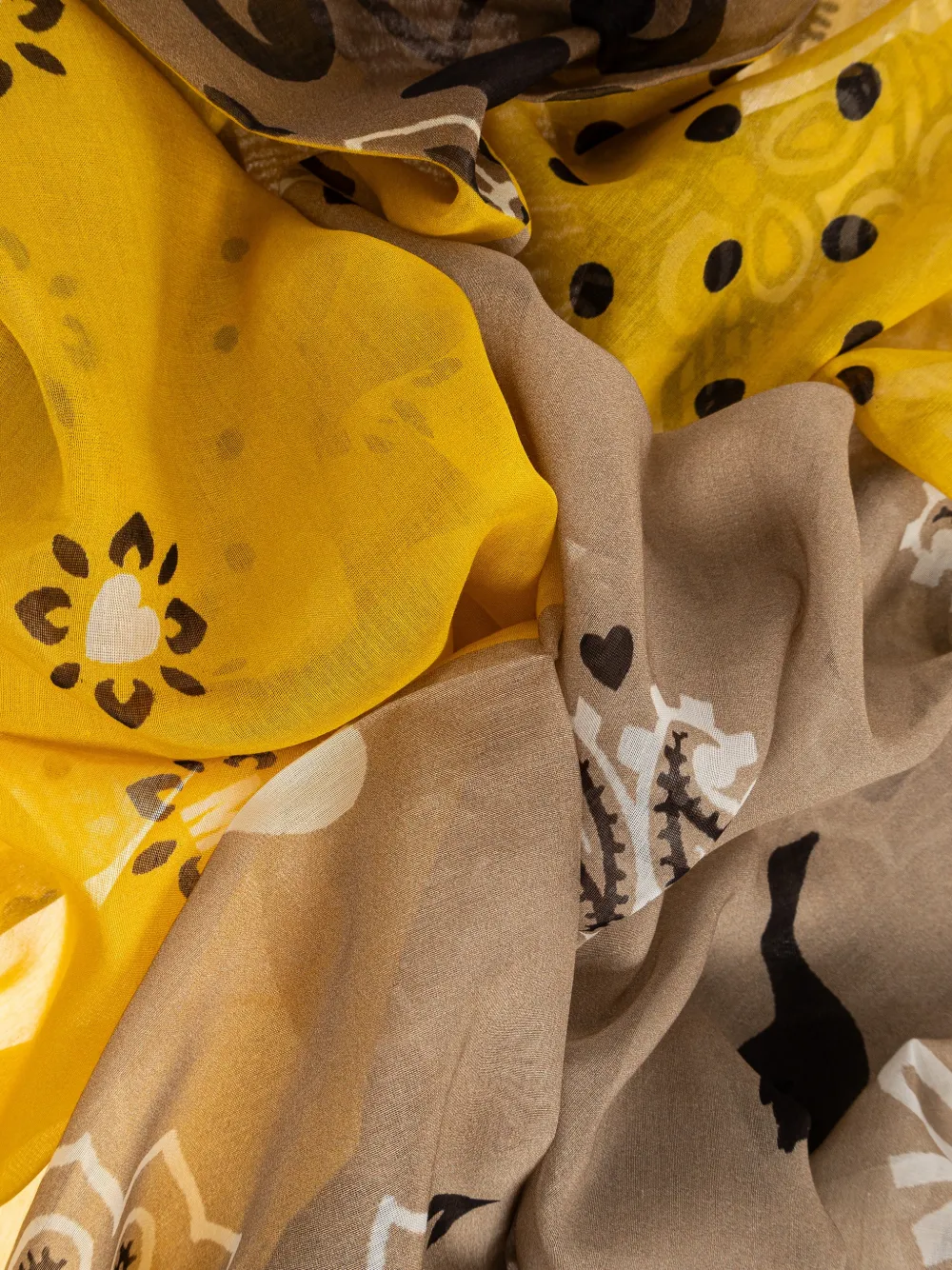  Moschino Square-shape Scarf - Yellow 