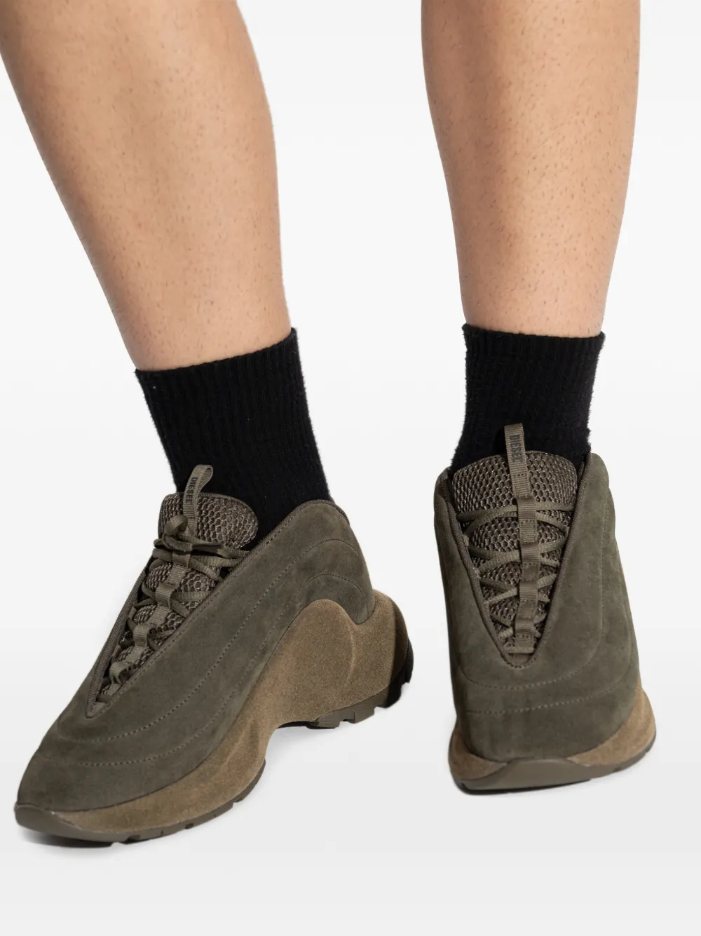 Diesel S-D-Runner X sneakers met suède vlakken Groen