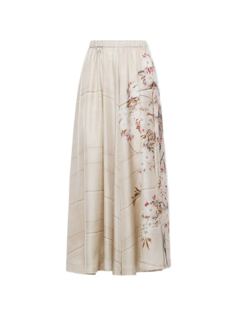 Pierre-Louis Mascia Aloe A-line silk midi skirt - Toni neutri